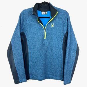 Spyder‎ Quarter Zip Pullover Sweatshirt Fleece Lined Blue Navy Men's Medium